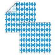 Oktoberfest Bavarian Blue and White Medium Diagonal Diamond Pattern