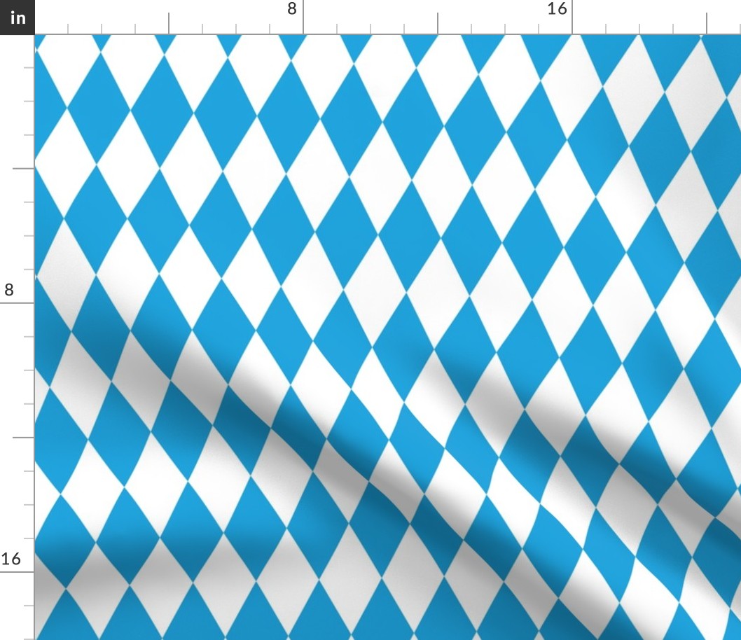 Oktoberfest Bavarian Blue and White Medium Diagonal Diamond Pattern