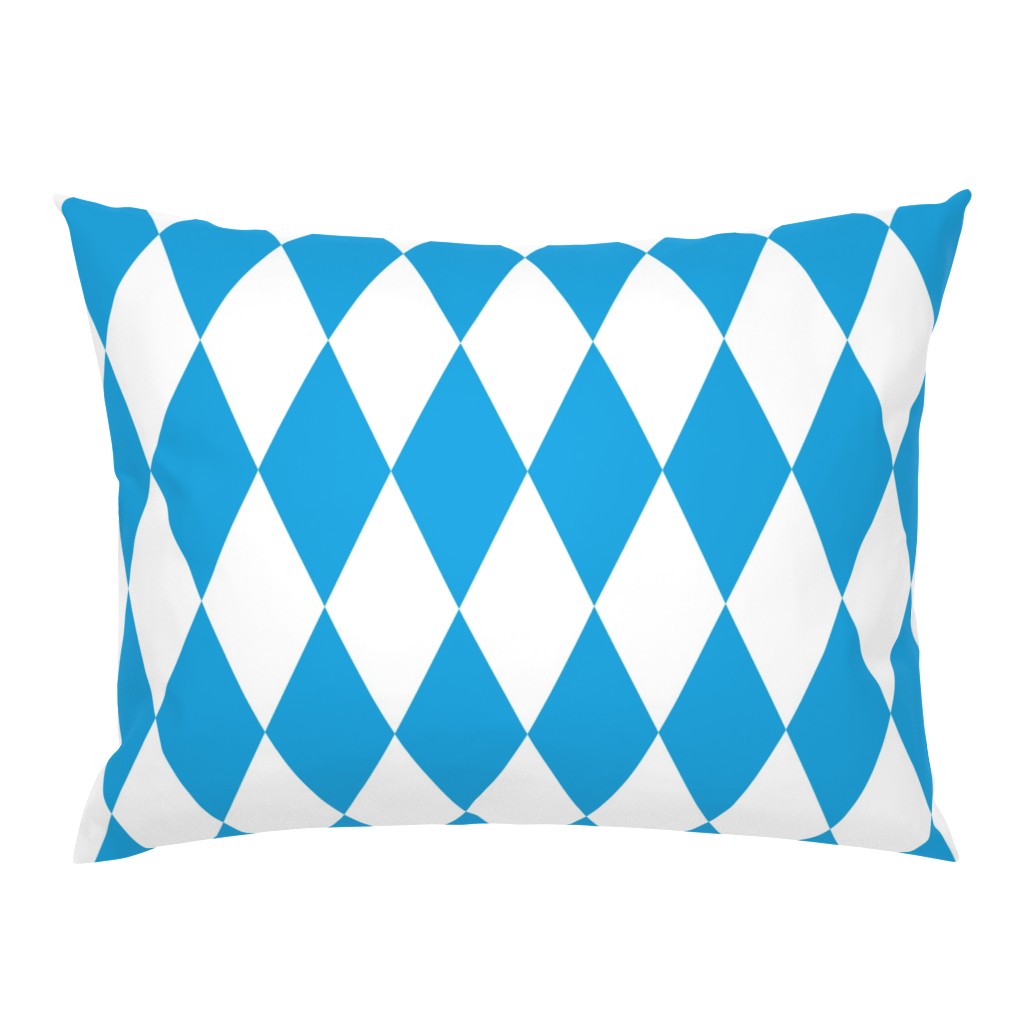 Oktoberfest Bavarian Blue and White Large Diagonal Diamond Pattern