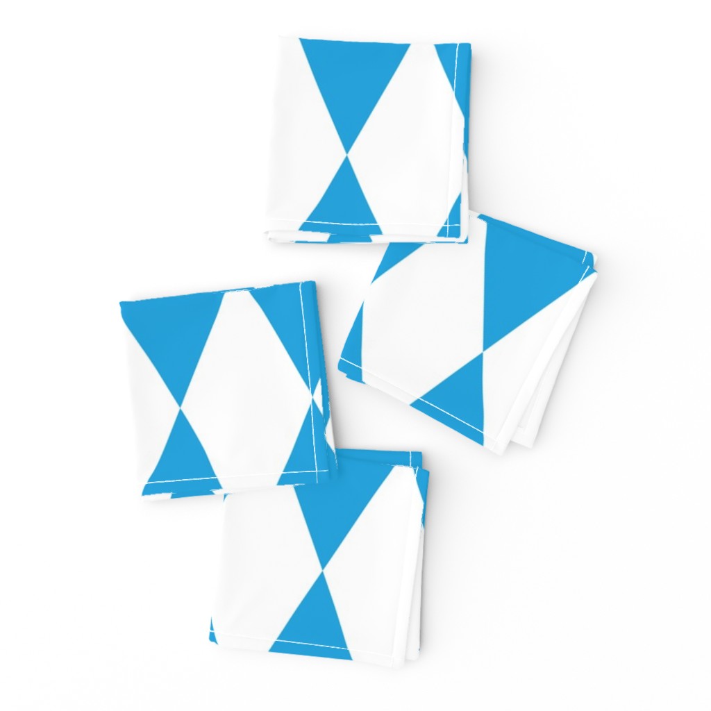 Oktoberfest Bavarian Blue and White Large Diagonal Diamond Pattern