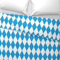 Oktoberfest Bavarian Blue and White Large Diagonal Diamond Pattern
