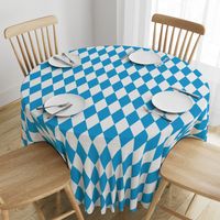 Oktoberfest Bavarian Blue and White Large Diagonal Diamond Pattern