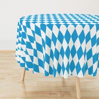 Oktoberfest Bavarian Blue and White Large Diagonal Diamond Pattern