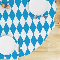 Oktoberfest Bavarian Blue and White Large Diagonal Diamond Pattern