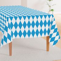 Oktoberfest Bavarian Blue and White Large Diagonal Diamond Pattern