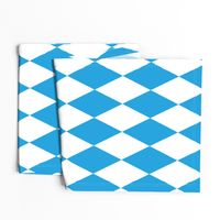 Oktoberfest Bavarian Blue and White Large Diagonal Diamond Pattern