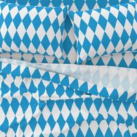 Oktoberfest Bavarian Blue and White Large Diagonal Diamond Pattern