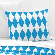 Oktoberfest Bavarian Blue and White Large Diagonal Diamond Pattern