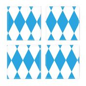 Oktoberfest Bavarian Blue and White Large Diagonal Diamond Pattern