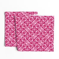 ★ SKULL PLAID ★ Pink - Large Scale / Collection : Pirates Tessellations - Skull and Crossbones Prints