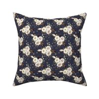 4" Autumn Harvest Flowers - Muted Navy