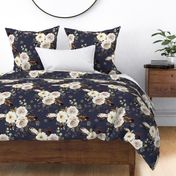 18" Autumn Harvest Flowers - Muted Navy