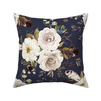 18" Autumn Harvest Flowers - Muted Navy