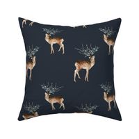 8" Woodland Fairytale Deer - Dark Navy Blue