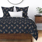 8" Woodland Fairytale Deer - Dark Navy Blue