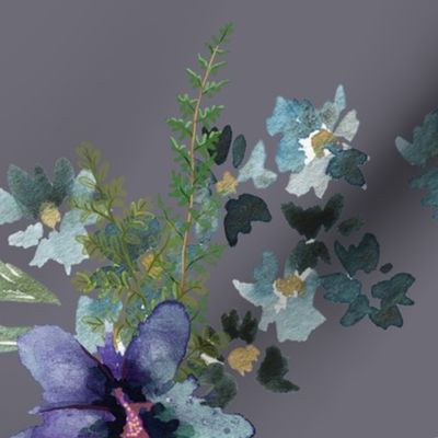 36" Woodland Fairytale Florals - Dark Lilac