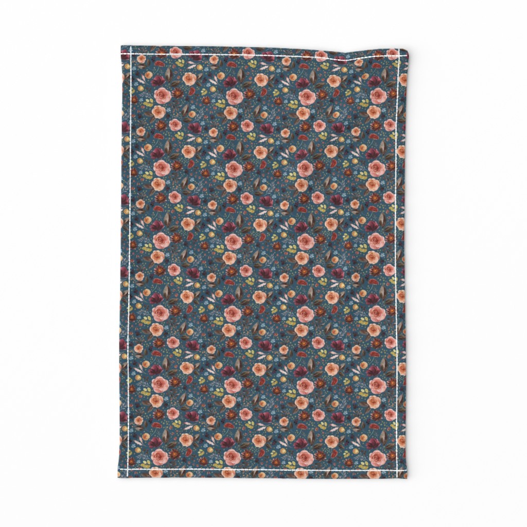 4" Boone Fall Florals - Blue