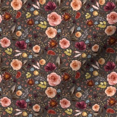 4" Boone Fall Florals - Brown