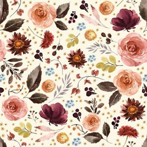 8" Boone Fall Florals - Ivory