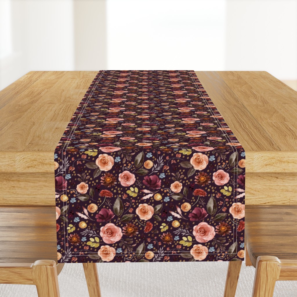 8" Boone Fall Florals - Deep Purple