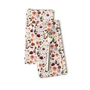 4" Boone Fall Florals - White