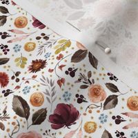 4" Boone Fall Florals - White