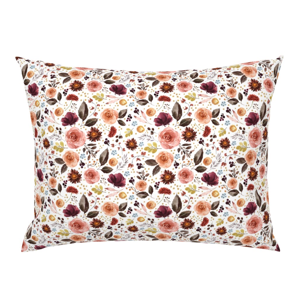 8" Boone Fall Florals - White