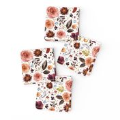 8" Boone Fall Florals - White