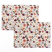 8" Boone Fall Florals - White