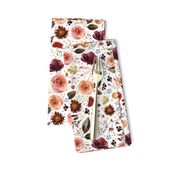 8" Boone Fall Florals - White