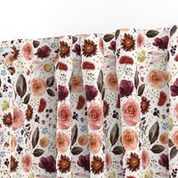 8" Boone Fall Florals - White