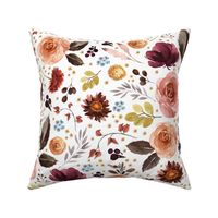 18" Boone Fall Florals - White