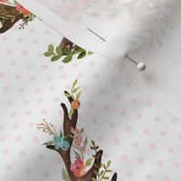 8" Woodland Dreams Deer - Blush Polka Dots