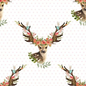 8" Woodland Dreams Deer - Blush Polka Dots