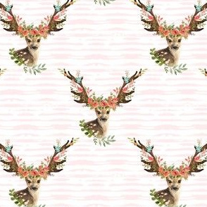 4" Woodland Dreams Deer - Blush Stripes