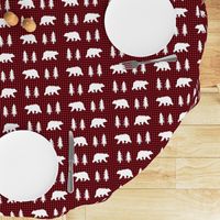 Bears  – Woodland Trees, Black / Red Plaid