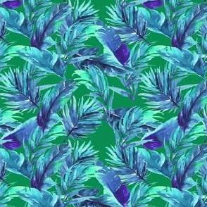 4" Aqua Leaves - Green