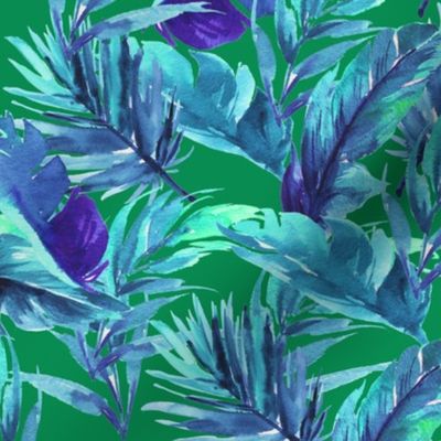 10.5" Aqua Leaves - Green