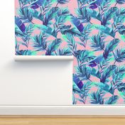 36" Aqua Leaves - Pink