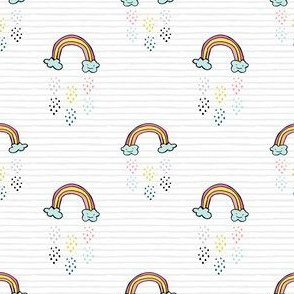 3" Smiling Rainbow - Grey Stripes