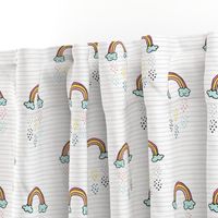 6" Smiling Rainbow - Grey Stripes