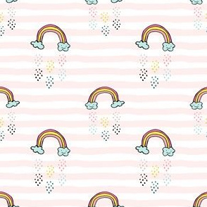 3" Smiling Rainbow - Pink Stripes