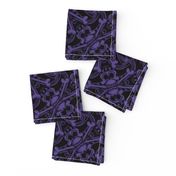 ★ SKULL PLAID ★ Black & Purple - Large Scale / Collection : Pirates Tessellations - Skull and Crossbones Prints