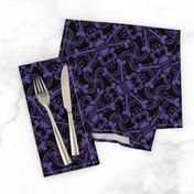 ★ SKULL PLAID ★ Black & Purple - Large Scale / Collection : Pirates Tessellations - Skull and Crossbones Prints