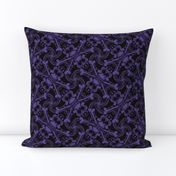 ★ SKULL PLAID ★ Black & Purple - Large Scale / Collection : Pirates Tessellations - Skull and Crossbones Prints