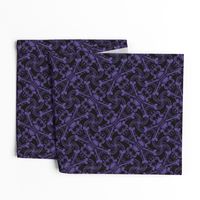 ★ SKULL PLAID ★ Black & Purple - Large Scale / Collection : Pirates Tessellations - Skull and Crossbones Prints