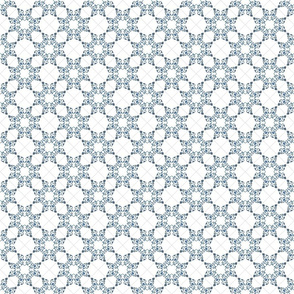 Blue Floral Heart Tile 3 inch repeat