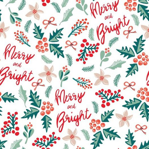 Merry and Bright Mistletoes and Christmas Flowers