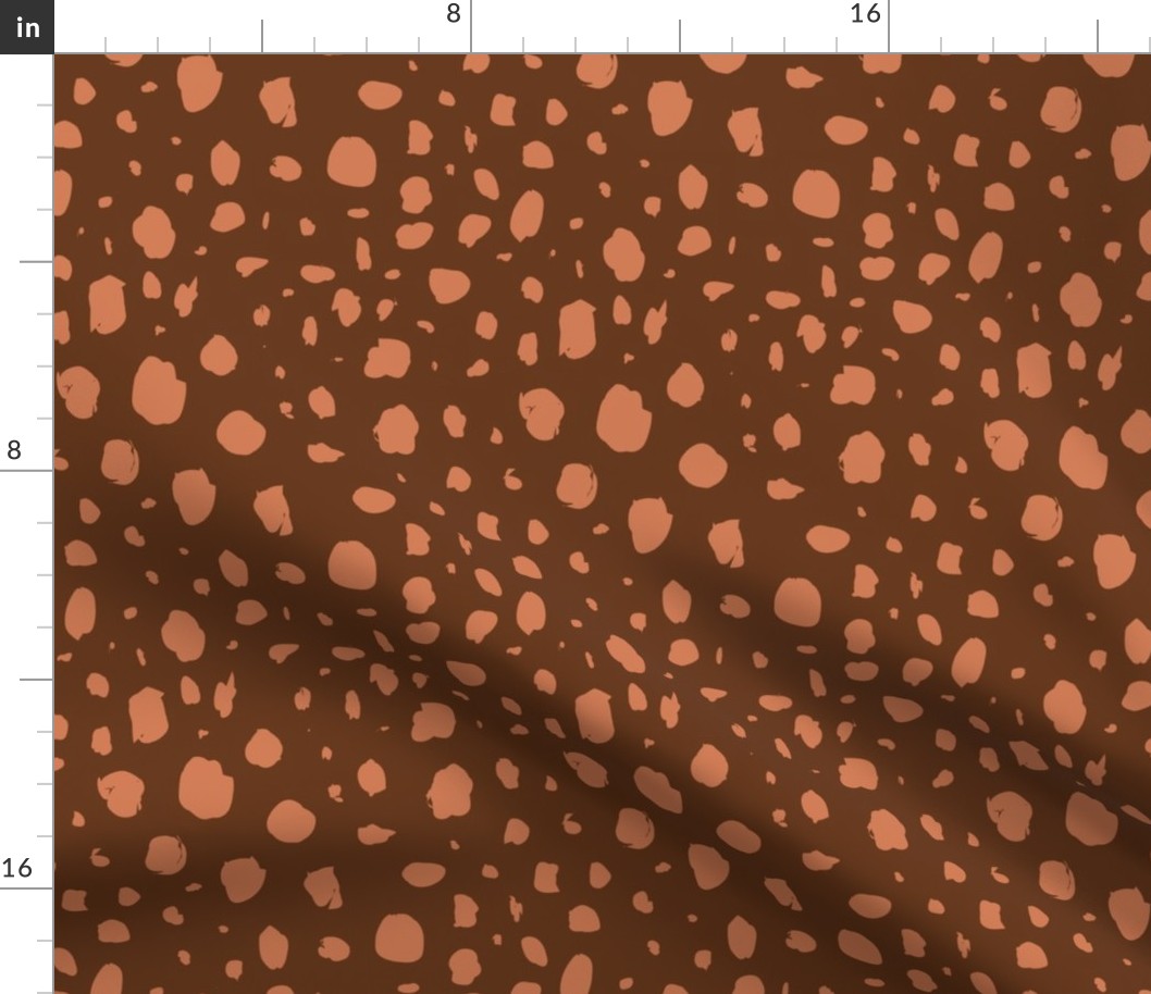 Painterly Dots in Terracotta Cognac