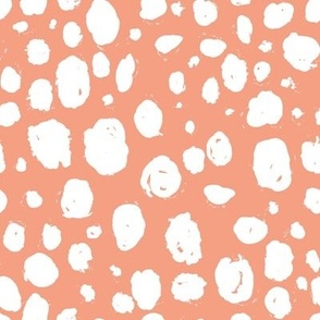 Painterly Dots in Peach + White